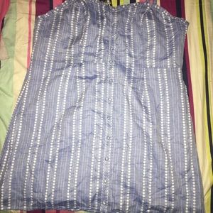 Thin strapped blue and white dress